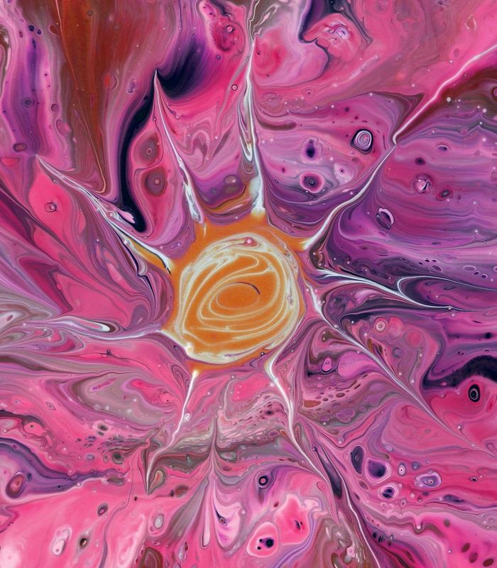 Abstract berry colored artistic pattern representing internal harmony and balance